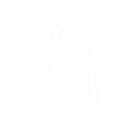 A simplified white icon of a shopping bag with a heart on it-2