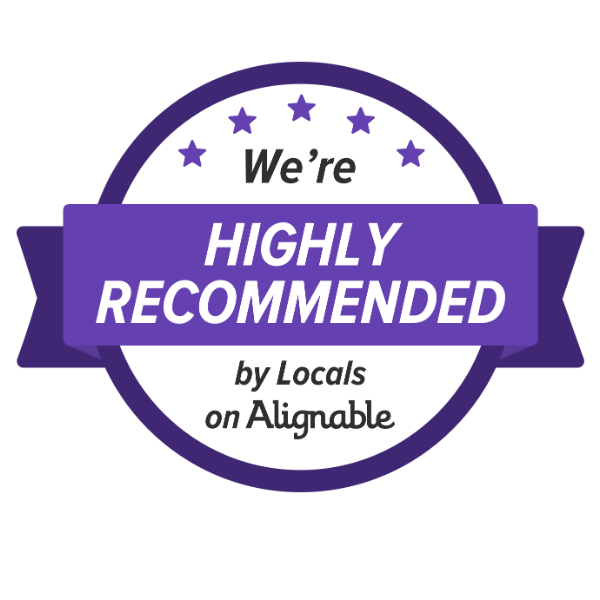 We're highly recommended by Locals on Alignable badge